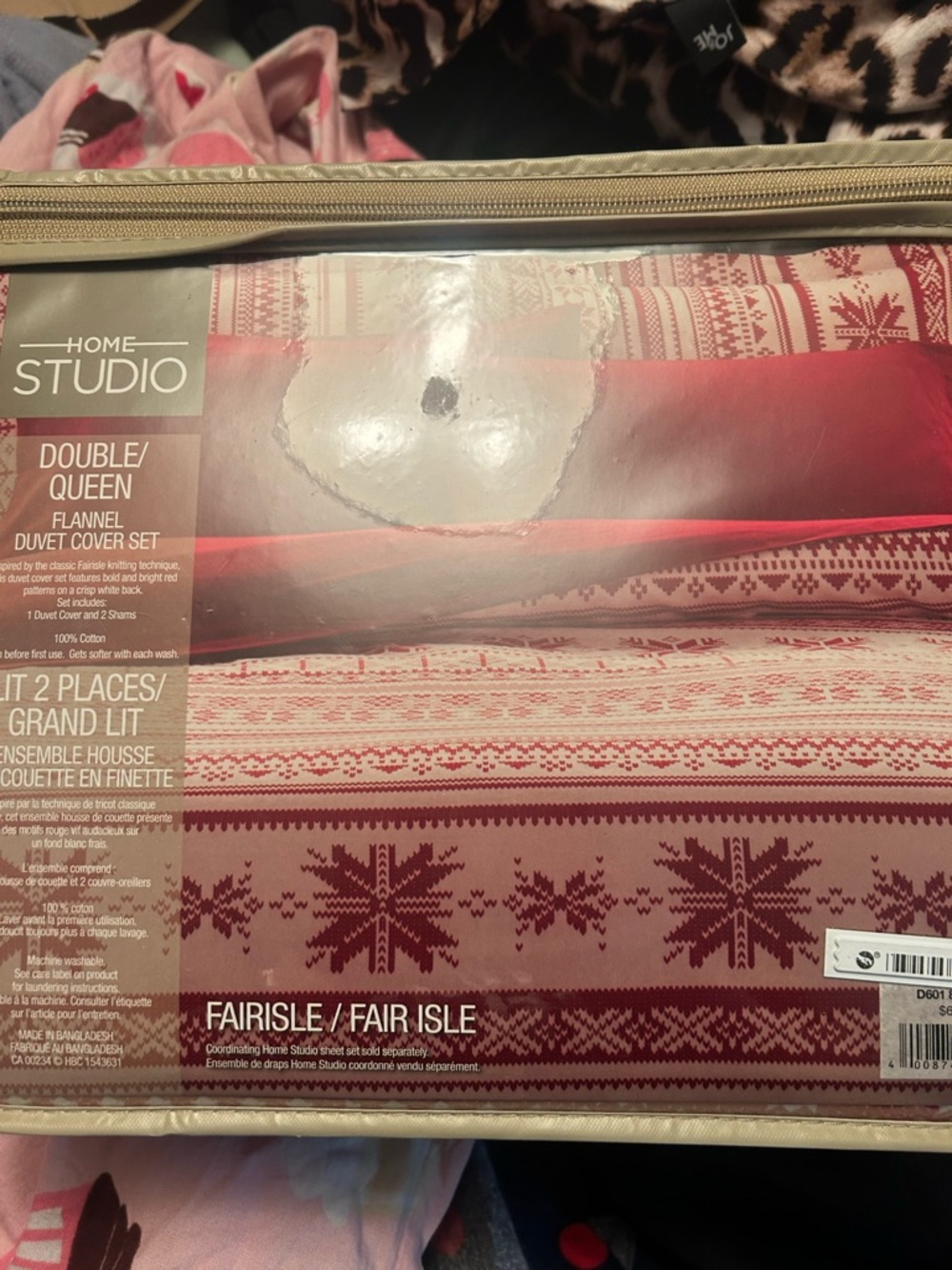 Double / queen flannel duvet set